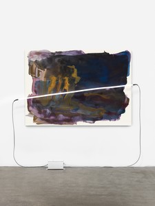 Mary Weatherford, Ahab’s, 2014. Flashe and neon on linen, 55 ¼ × 93 inches (140.3 × 236.2 cm), Private Collection © Mary Weatherford Studio. Photo: Fredrik Nilsen