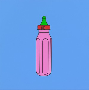 Michael Craig-Martin, Untitled (pink baby bottle), 2015. Acrylic on aluminum, 23 ⅝ × 23 ⅝ inches (60 × 60 cm) © Michael Craig-Martin, photo by Mike Bruce