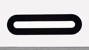 Michael Heizer, Track Painting, 1967. Polyvinyl latex on canvas, 4 feet 7 ⅛ inches × 16 feet 5 inches (1.4 × 5 m) © Michael Heizer