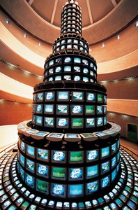Nam June Paik, The More the Better, 1988. Three-channel video (color, sound) with 1,003 monitors and steel structure, approximately 60 feet (18.3 m) tall, National Museum of Modern and Contemporary Art, Seoul © Nam June Paik Estate