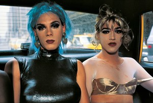 Nan Goldin, Misty and Jimmy Paulette in a taxi, NYC, 1991. Archival pigment print, 30 × 45 inches (76 × 114 cm), edition of 25 © Nan Goldin