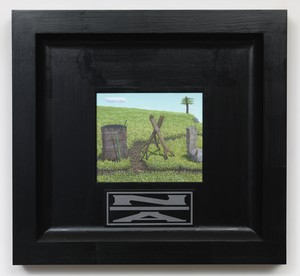 Neil Jenney, North America Divided, 2001–06. Oil on wood, in artist’s frame, 26 ¼ × 28 ¼ × 2 ¾ inches (66.7 × 71.8 × 7 cm) © Neil Jenney
