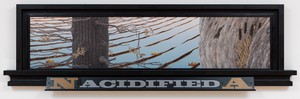 Neil Jenney, North America Acidified, 2013. Oil on wood, in artist’s frame, 34 × 115 ⅜ × 5 inches (86.4 × 293.1 × 12.7 cm) © Neil Jenney