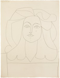 Pablo Picasso, Portrait de Françoise, May 20, 1946. Graphite on paper, 26 × 19 ¾ inches (65.8 × 50.5 cm) © 2018 Estate of Pablo Picasso/Artist Rights Society (ARS), New York