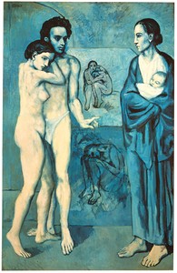 Pablo Picasso, La vie, 1903. Oil on canvas, 77 ⅜ × 50 ⅞ inches (196.5 × 129.2 cm), Cleveland Museum of Art © 2018 Estate of Pablo Picasso/Artist Rights Society (ARS), New York