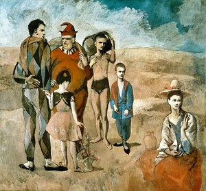 Pablo Picasso, La famille de saltimbanques, 1905. Oil on canvas, 83 ¾ × 90 ⅜ inches (212.8 × 229.6 cm), National Gallery of Art, Washington, DC © 2018 Estate of Pablo Picasso/Artist Rights Society (ARS), New York