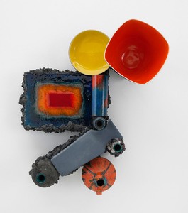 Piotr Uklański, Untitled (Hanky Panky), 2012. Pottery, mortar on masonry board, and aluminum, 28 ⅝ × 24 ½ × 9 ⅞ inches (72.7 × 62.2 × 25.1 cm)