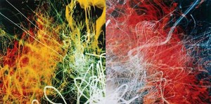 Piotr Uklański, Untitled (Brooklyn Bridge Tail Lights), 1998. Chromogenic print mounted under Plexiglas, 2 panels: 40 ¼ × 40 ¼ inches each (102.2 × 102.2 cm)