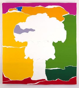 Piotr Uklański, Untitled (The Bomb), 2004. Gouache on Lanaquarelle paper collage, torn and pasted on plywood, 132 × 120 inches (335.3 × 304.8 cm)