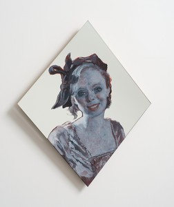 Rachel Feinstein, Girl on the Stairs, 2012. Oil enamel on mirror, 21 ½ × 18 inches (54.6 × 45.7 cm) © Rachel Feinstein