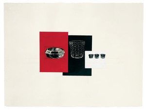 Rachel Whiteread, RED, BLACK, WHITE, 2008. Gouache, pencil, and collage on paper, 22 ½ × 30 inches (57 × 76 cm) © Rachel Whiteread