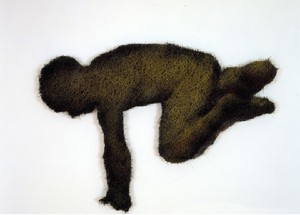 Richard Artschwager, Diving Boy I, 1998. Acrylic, rubberized hair, and masonite, 48 × 34 × 2 ½ inches (121.9 × 86.4 × 6.4 cm) © 2023 Richard Artschwager/Artists Rights Society (ARS), New York