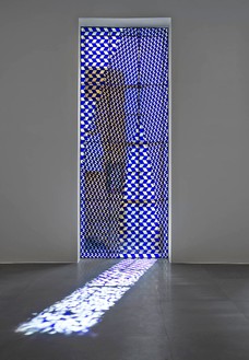 Richard Wright, No title, 2015 Leaded glass, 181 ⅛ × 68 ½ inches (460 × 174 cm)Photo by Matteo D'Eletto M3 Studio