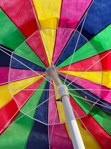 Roe Ethridge, Beach Umbrella, 2020. Dye sublimation print on aluminum, 53 × 40 inches (134.6 × 101.6 cm), edition of 5 + 2 AP © Roe Ethridge