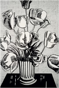 Roy Lichtenstein, Black Flowers, 1961. Oil on canvas, 70 × 48 inches (177.8 × 121.9 cm) © Estate of Roy Lichtenstein