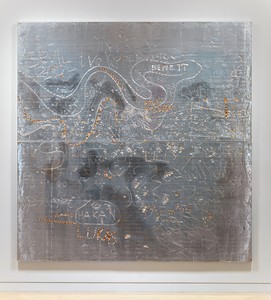 Rudolf Stingel, Untitled, 2002. Celotex insulation board, wood, and aluminum, 95 × 92 ¾ inches (241.3 × 235.6 cm) © Rudolf Stingel