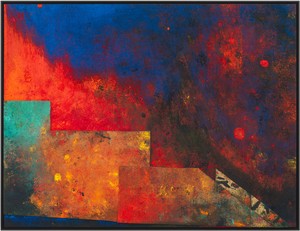 Sterling Ruby, TURBINE. TYGER TYGER BURNING BRIGHT., 2024. Acrylic, oil, and cardboard on canvas, 96 × 126 inches (243.8 × 320 cm) © Sterling Ruby