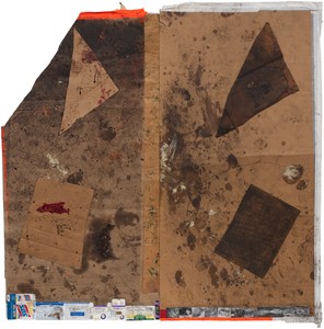 Sterling Ruby, EXHM (3916), 2012. Collage, paint, and urethane on cardboard, 98 × 97 inches (248.9 × 246.4 cm) © Sterling Ruby