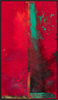 Sterling Ruby, WIDW. CRASH CULTURE., 2021 Oil and cardboard on canvas, 84 × 48 inches (213.4 × 121.9 cm)© Sterling Ruby