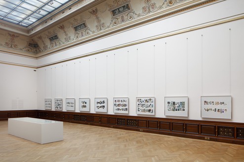 Installation view, Taryn Simon: A Soldier Is Taught to Bayonet the Enemy and Not Some Undefined Abstraction, Galerie Rudolfinum, Prague, Czech Republic, April 27–July 10, 2016 Artwork © Taryn Simon. Photo: Martin Polák, courtesy Galerie Rudolfinum