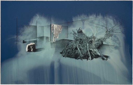 Tatiana Trouvé, Untitled, 2018, from the series Les dessouvenus, 2013– Pencil and bleach on paper mounted on canvas, 60 ¼ × 94 ½ inches (153 × 240 cm)© Tatiana Trouvé. Photo: Florian Kleinefenn