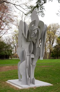 Thomas Houseago, Striding Figure (Aluminum I), 2012. Aluminum, 150 ½ × 71 × 108 ½ inches (382.3 × 180.3 × 275.6 cm), edition of 3 + 2 AP © Thomas Houseago