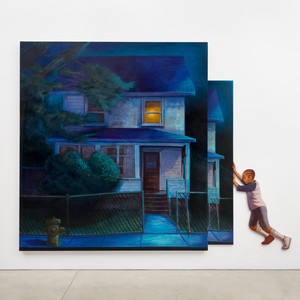 Titus Kaphar “Do you remember Douglas Street?”, 2023–24. Oil on canvas, in 2 parts, overall: 120 × 157 inches (304.8 × 398.8 cm) © Titus Kaphar. Photo: Jeff McLane