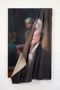 Titus Kaphar, Behind the Myth of Benevolence, 2014. Oil on canvas, 59 × 34 × 7 inches (149.9 × 86.4 × 17.8 cm) © Titus Kaphar