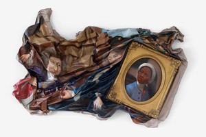Titus Kaphar, Enough about You, 2016. Oil on canvas with antique frame, 45 × 70 × 5 ½ inches (114.3 × 178 × 14 cm) © Titus Kaphar