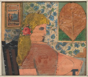 Tom Wesselmann, Portrait Collage #1, 1959. Pencil, pastel, collage, and staples on board, 9 ⅝ × 10 ⅞ inches (24.4 × 27.6 cm) © The Estate of Tom Wesselmann/Licensed by ARS/VAGA, New York