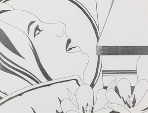 Tom Wesselmann, Bedroom Face Drawing, 1977–79. Pencil on 100% Bristol board, 29 ⅛ × 38 ⅛ inches (74 × 96.8 cm) © The Estate of Tom Wesselmann/Licensed by ARS/VAGA, New York
