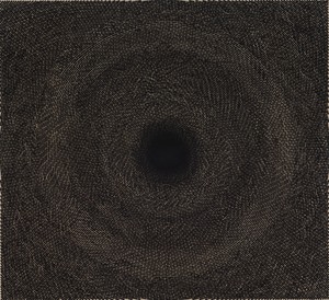 Y.Z. Kami, Black Dome, 2017–22. Gesso on linen, 73 × 80 inches (185.4 × 203.2 cm) © Y.Z. Kami. Photo: Rob McKeever