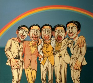 Zeng Fanzhi, Mask Series No. 8, 1997. Oil on canvas, 70 ⅞ × 78 ¾ inches (180 × 200 cm) © Zeng Fanzhi Studio