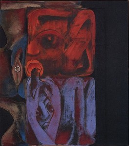 Francesco Clemente, Oblation, 1990–91. Pigment on canvas, 32 × 28 inches (81.3 × 71.1 cm)