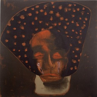 Francesco Clemente, Head, 1990–91 Pigment on canvas, 40 × 40 inches (102 × 102 cm)