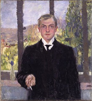 Max Beckmann, Self-Portrait, Florence, 1907 Oil on canvas, 38 ½ × 35 ½ inches (98 × 90 cm)