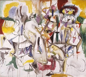 Arshile Gorky, How My Mother's Embroidered Apron Unfolds In..., 1944. Oil on canvas, 40 × 45 inches (101.6 × 114.3 cm)