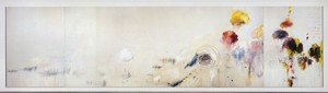 Cy Twombly, Untitled Painting, 1979–94. Oil, acrylic, oil and wax crayon, and graphite on canvas, 157 ½ × 624 inches (400.3 × 1,585 cm)