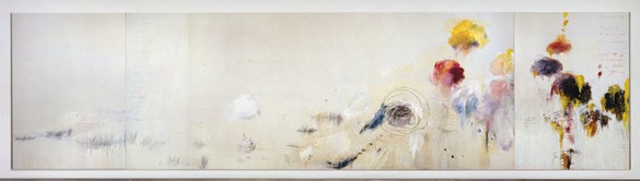 Cy Twombly, Untitled Painting, 1979–94 Oil, acrylic, oil and wax crayon, and graphite on canvas, 157 ½ × 624 inches (400.3 × 1,585 cm)