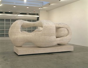 Henry Moore, Reclining Connected Forms, 1969–74. Roman travertine marble, 122 × 204 × 93 ½ inches (309.9 × 518.2 × 237.5 cm)