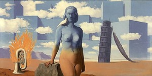 RENÉ MAGRITTE Le Domaine Enchante (VI), 1953 Oil on canvas 26 3/4 × 53 1/8 inches (68 × 135 cm). 