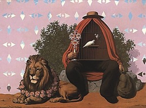 René Magritte, Le Domaine Enchante (VIII), 1953. Oil on canvas, 26 ¾ × 36 ¼ inches (68 × 92 cm)