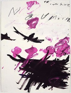 Cy Twombly, Naumackia, 1992. Tempera and pencil on paper, 30 × 22 inches (76.2 × 55.9 cm)