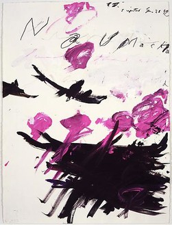 Cy Twombly, Naumackia, 1992 Tempera and pencil on paper, 30 × 22 inches (76.2 × 55.9 cm)
