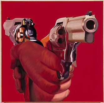 James Rosenquist, Personal Differences, 1996 Oil on canvas, 48 × 48 inches (121.9 × 121.9 cm)