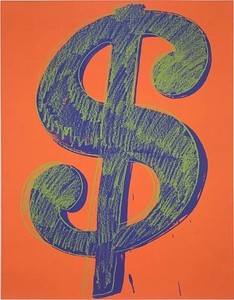 Andy Warhol, Dollar Sign, 1981. Synthetic polymer paint and silkscreen ink on canvas, 90 × 70 inches (228.6 × 177.8 cm)
