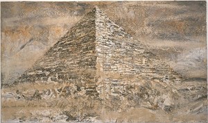 Anselm Kiefer, Your Age and Mine and the Age of the World, 1997. Emulsion, acrylic, clay and sand on canvas, 130 × 220 ½ inches (330 × 560 cm)