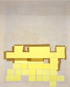 Ellen Gallagher, Fronts, 1997. Oil, acrylic, pencil and paper on canvas, 120 × 96 inches (305 × 244 cm)