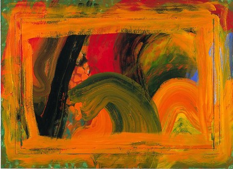 Howard Hodgkin, Florida Garden, 1997 Oil on wood, 57 ⅞ × 80 ⅛ inches (147 × 203.5 cm)