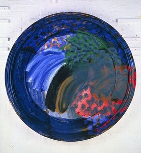 Howard Hodgkin, Chez Max, 1996–97. Oil on wood, 69 ½ inches diameter (176.5 cm)